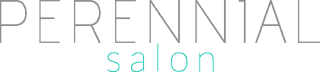 PERENNIALlogo Perennial Salon logo. The word Perennial is on top in black, the word Salon is on the bottom in bright turquoise. All text is extremely thin. It is on a transparent background.